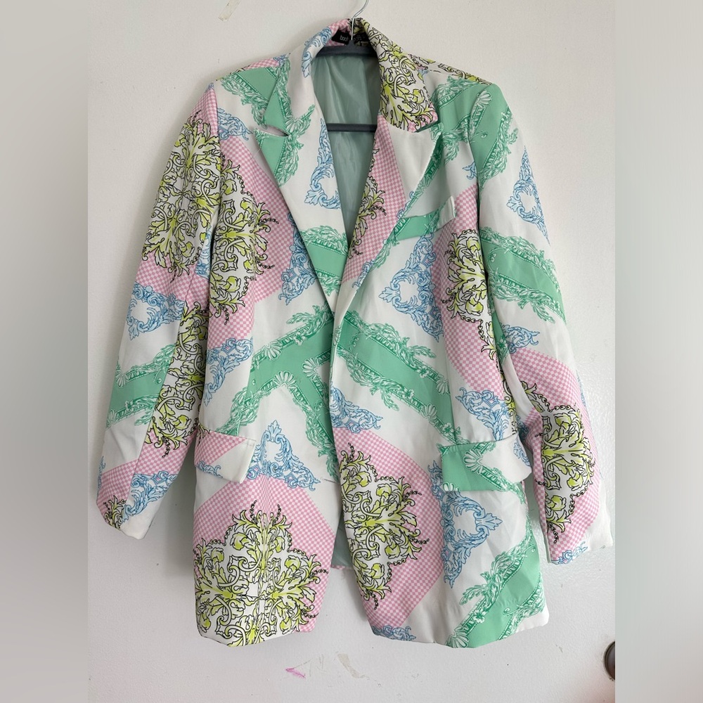 Boohoo: Padded Shoulders Lined Blazer us 6